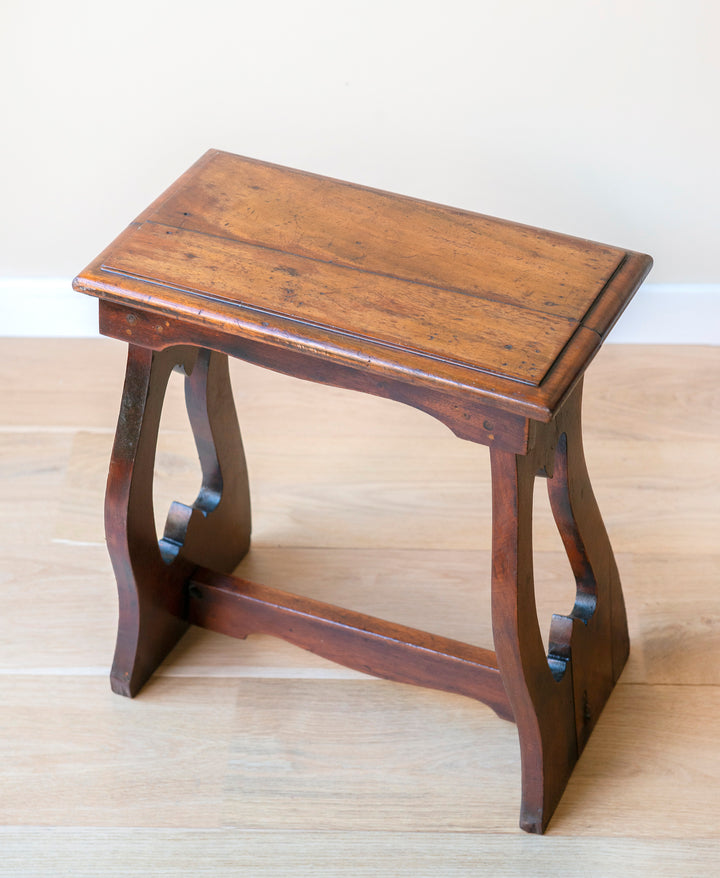 Antique Mahogany Stool, Arts And Crafts, 19th Century