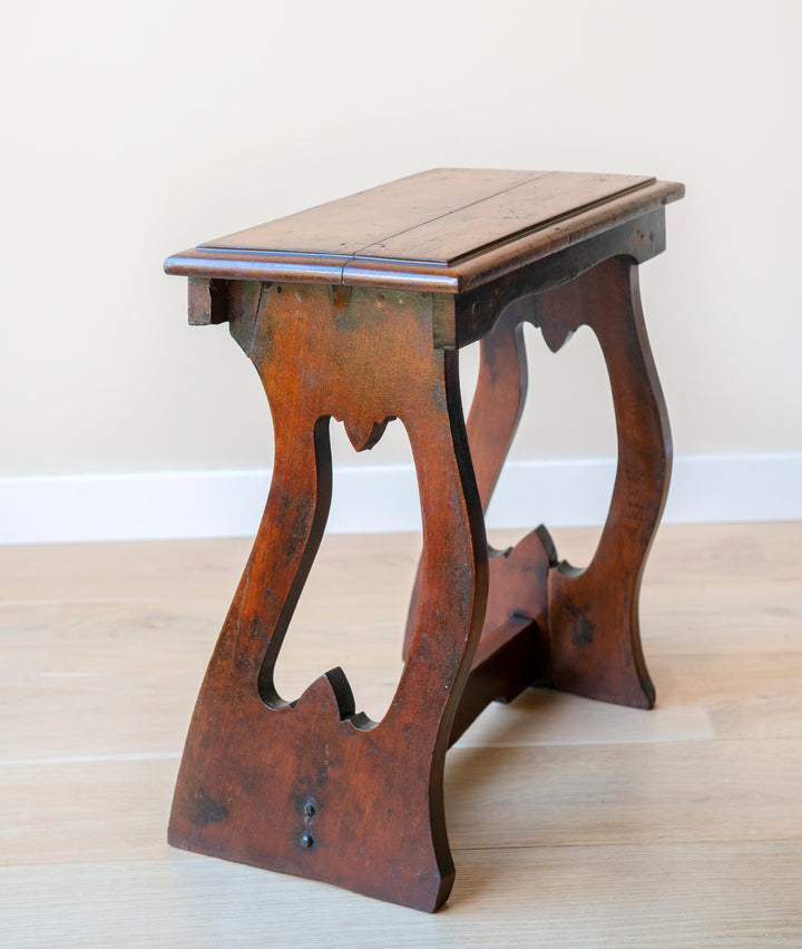 Antique Mahogany Stool, Arts And Crafts, 19th Century