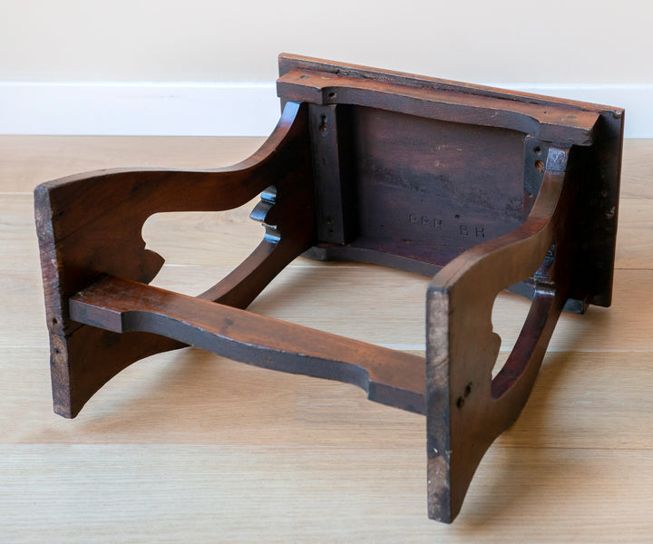 Antique Mahogany Stool, Arts And Crafts, 19th Century