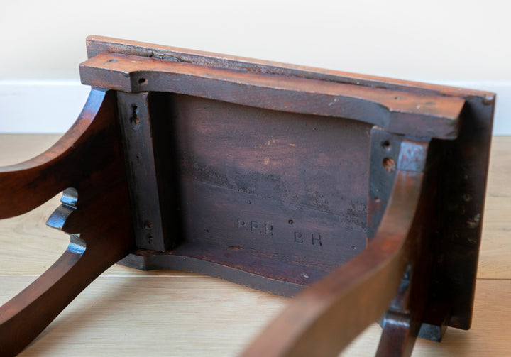 Antique Mahogany Stool, Arts And Crafts, 19th Century