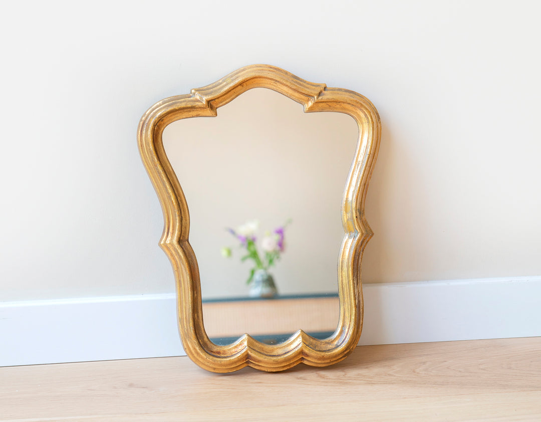 Gold Mirror With Scalloped Frame, 1960s