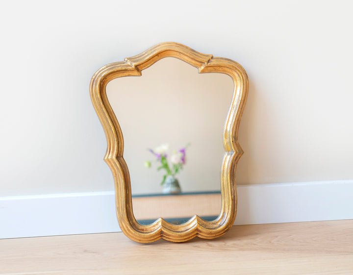 Gold Mirror With Scalloped Frame, 1960s