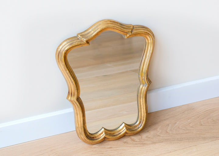 Gold Mirror With Scalloped Frame, 1960s