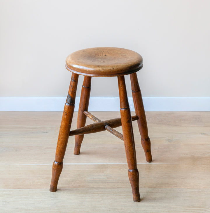 Antique English Windsor Stool, 19th Century