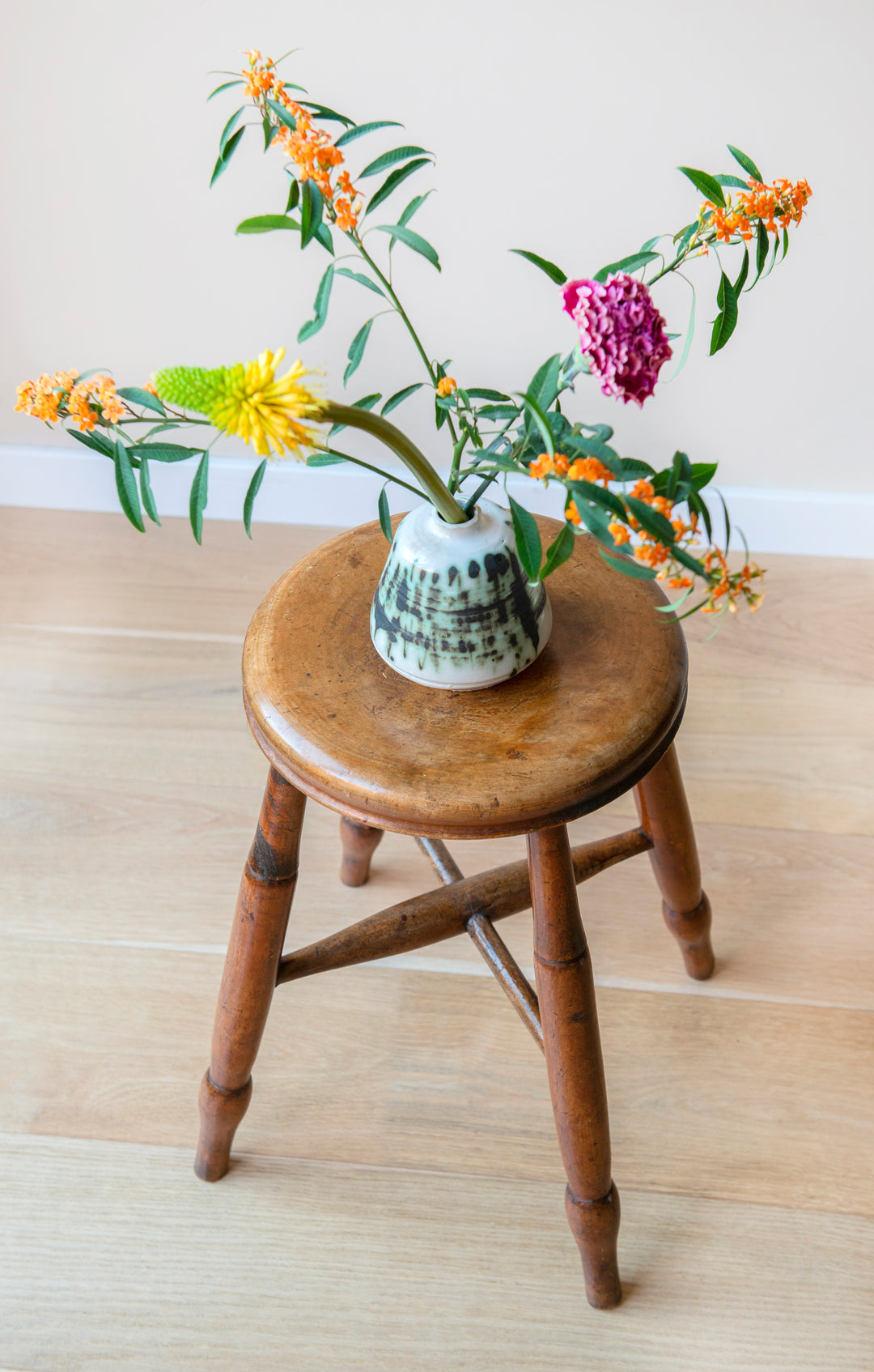 Antique English Windsor Stool, 19th Century