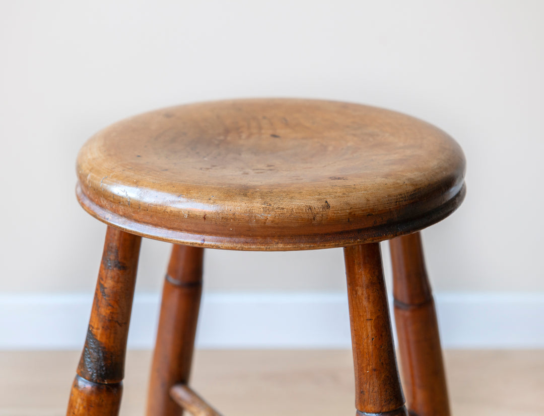 Antique English Windsor Stool, 19th Century