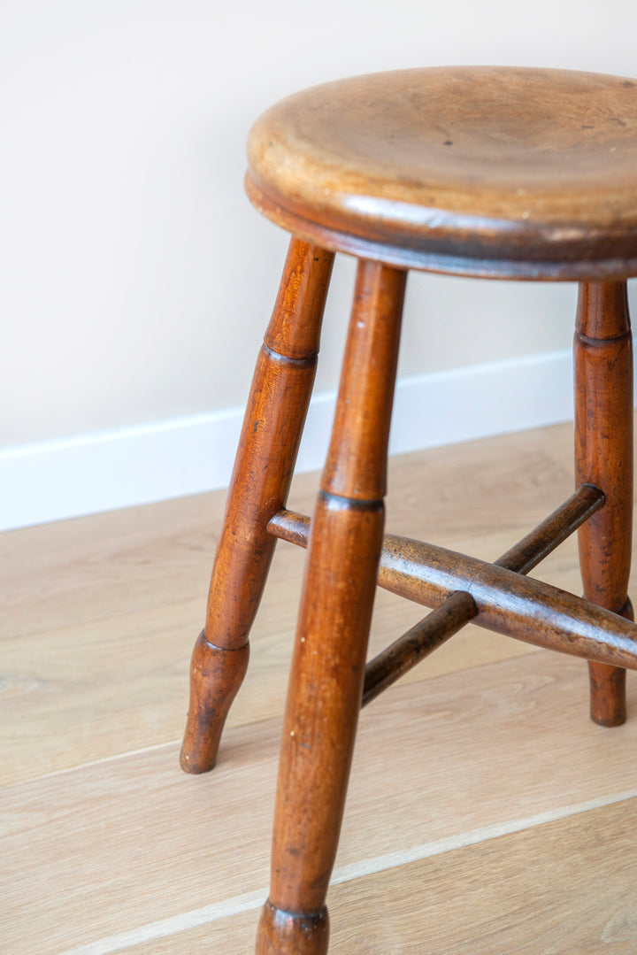 Antique English Windsor Stool, 19th Century