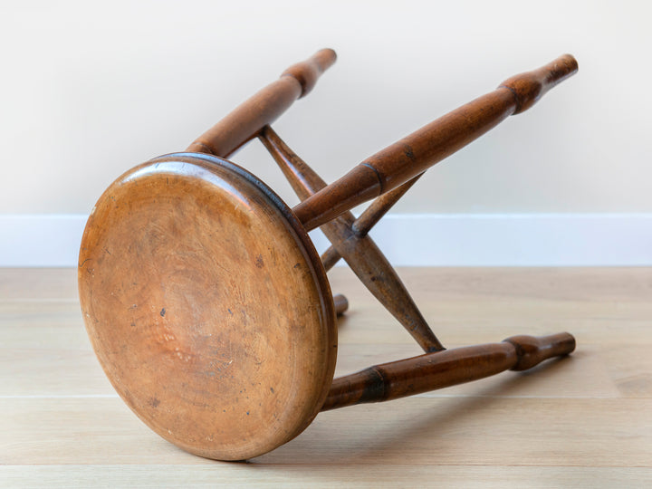 Antique English Windsor Stool, 19th Century