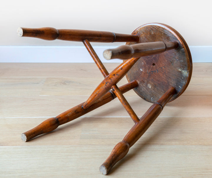 Antique English Windsor Stool, 19th Century