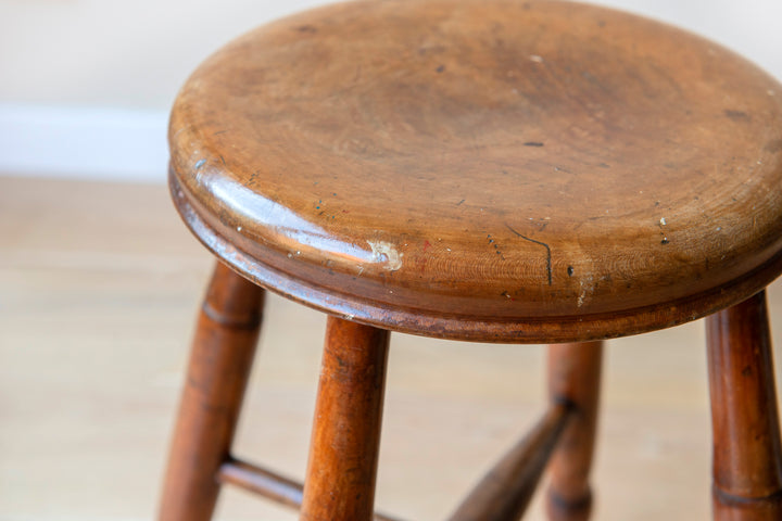 Antique English Windsor Stool, 19th Century