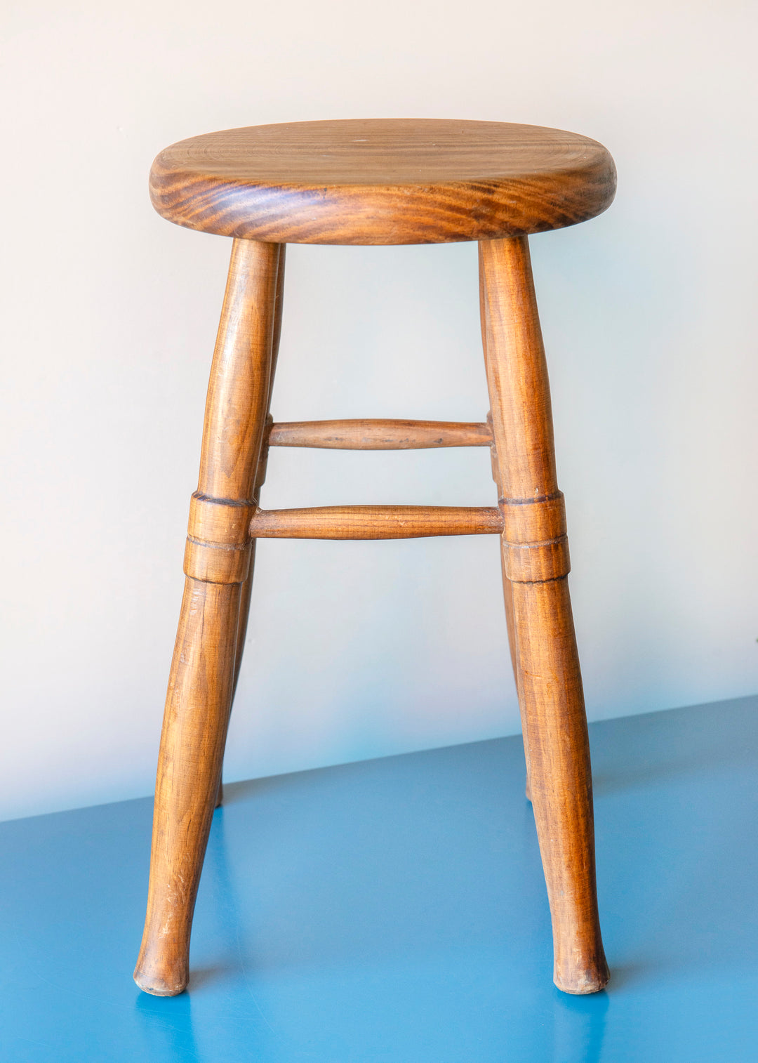 Primitive Oak Wood Farmers Stool