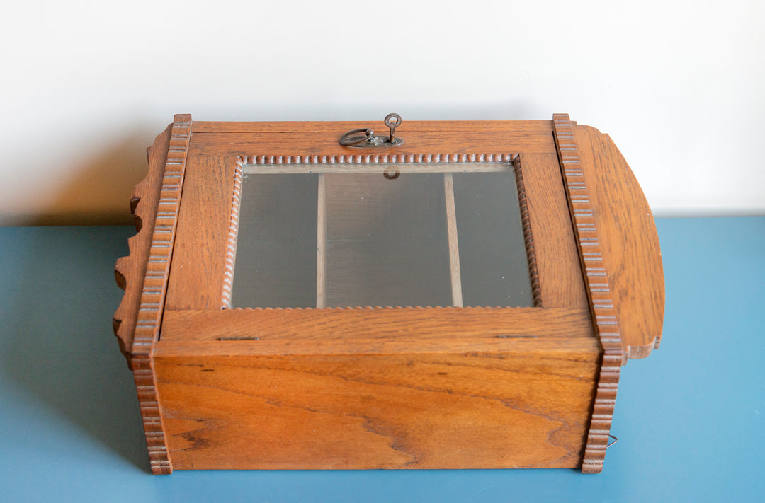 Antique Apothecary Chest With Glass Window