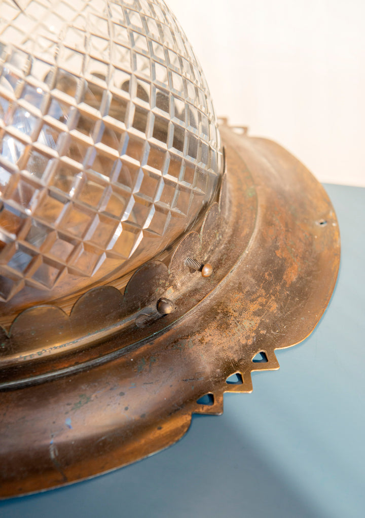 Art Deco Glass Ceiling Lamp, 1920s Design