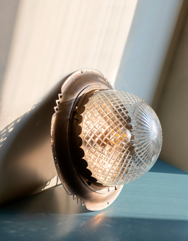 Art Deco Glass Ceiling Lamp, 1920s Design