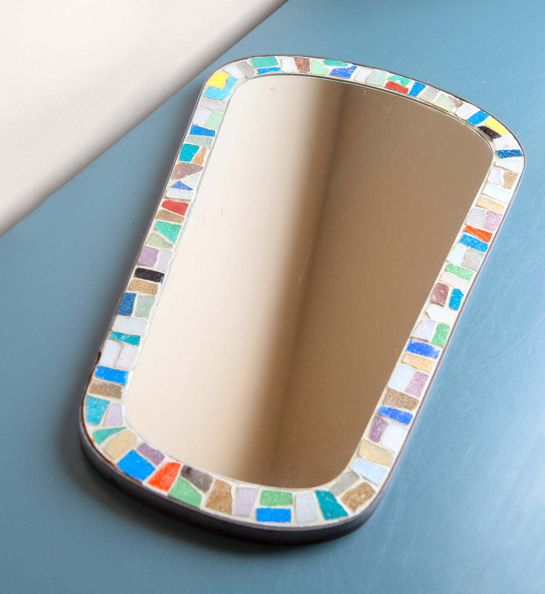 Mid Century Mosaic Mirror, Organic Shape