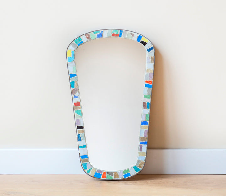 Mid Century Mosaic Mirror, Organic Shape