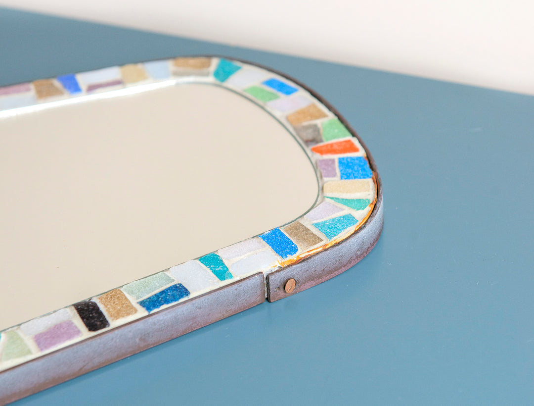 Mid Century Mosaic Mirror, Organic Shape