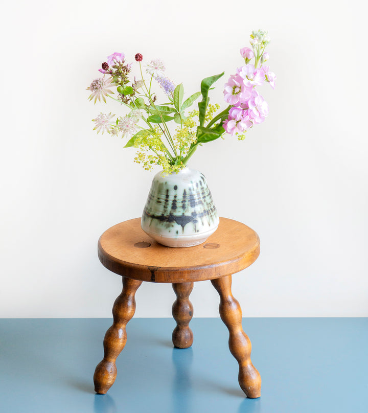 Small Round Tripod Stool With Bobbin Legs