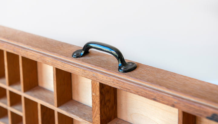 Large Vintage Letter Press Tray With Metal Handle