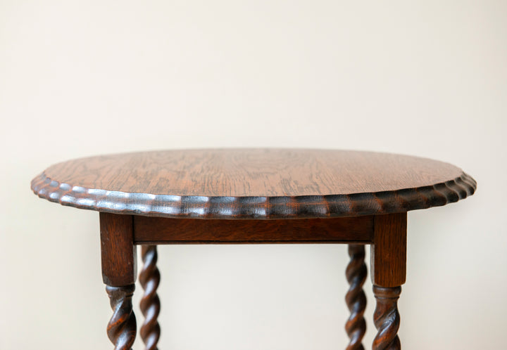 Large Antique Barley Twist Table, Oak Wood