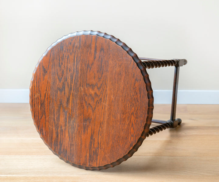 Large Antique Barley Twist Table, Oak Wood