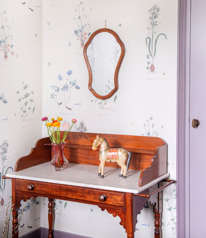 Belgian Mirror With Scalloped Wooden Frame, 1960s