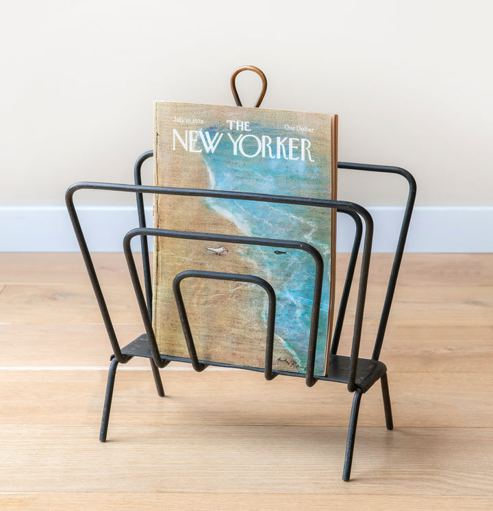 French Magazine Rack, Attributed to Jacques Adnet, 1950s