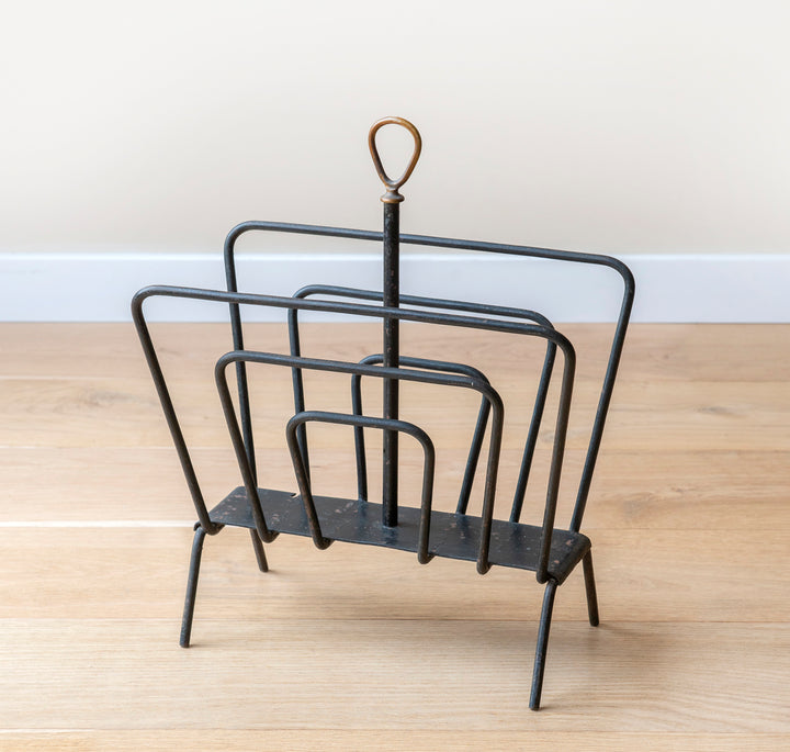 French Magazine Rack, Attributed to Jacques Adnet, 1950s