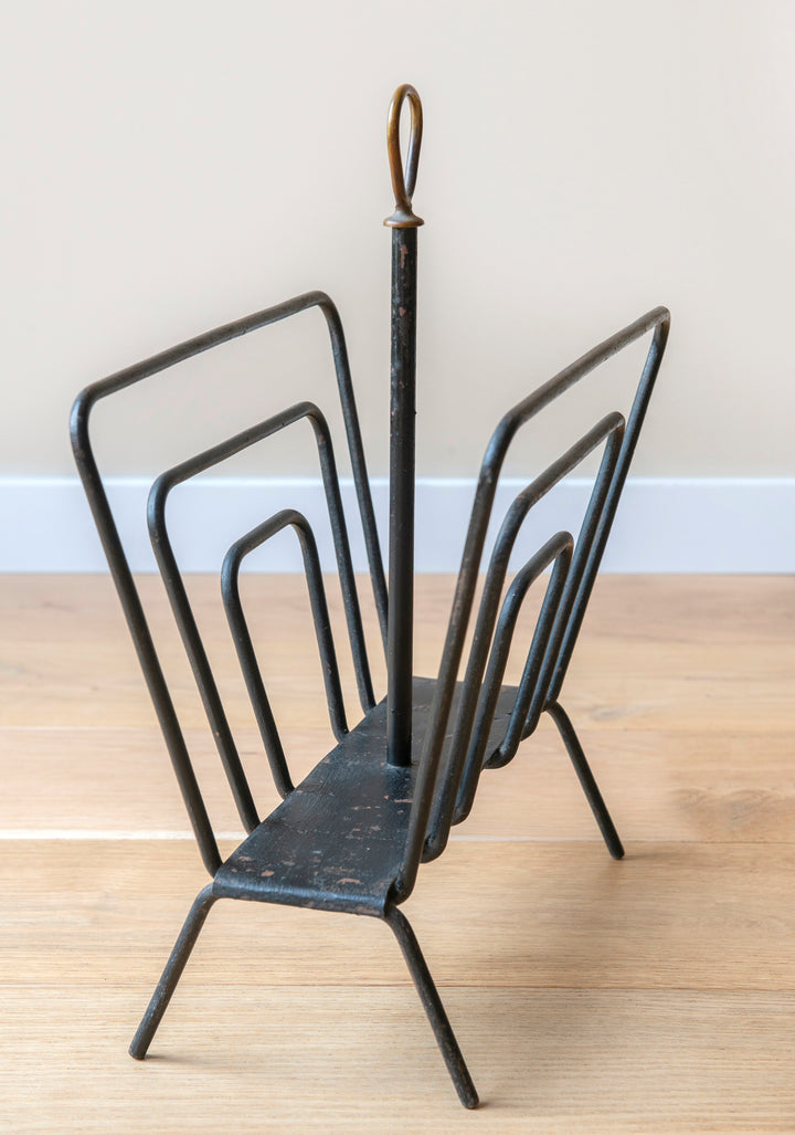 French Magazine Rack, Attributed to Jacques Adnet, 1950s