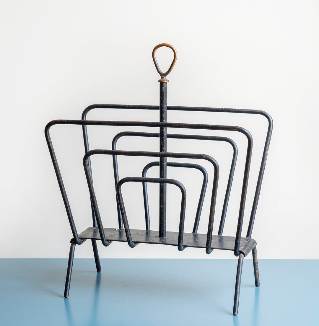 French Magazine Rack, Attributed to Jacques Adnet, 1950s