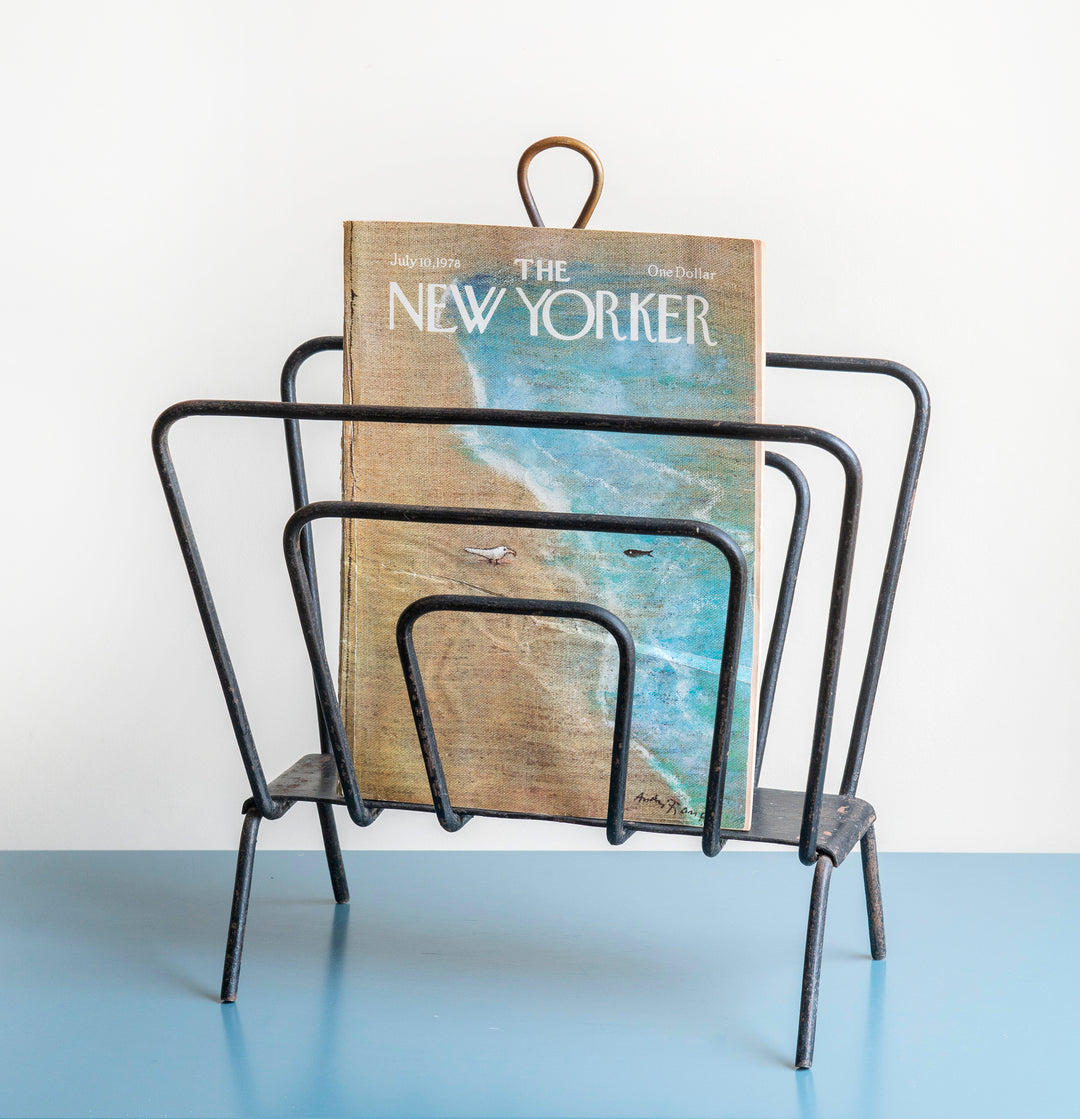 French Magazine Rack, Attributed to Jacques Adnet, 1950s