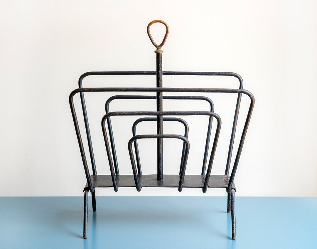 French Magazine Rack, Attributed to Jacques Adnet, 1950s