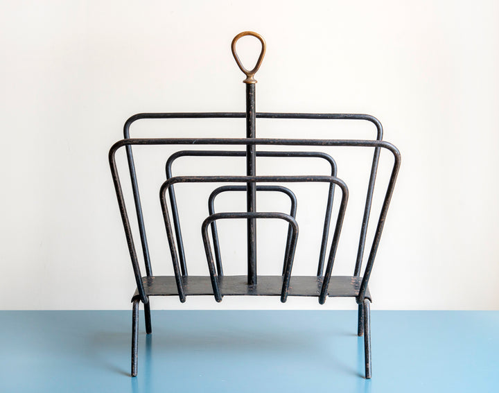 French Magazine Rack, Attributed to Jacques Adnet, 1950s