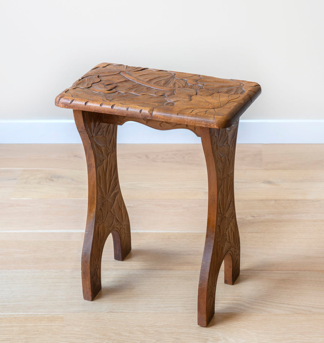 Antique Japanese Hand Carved Stool, Liberty & Co