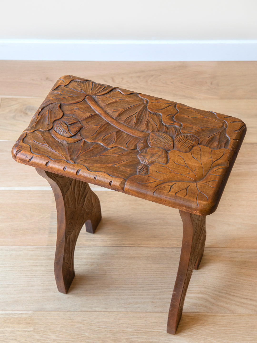 Antique Japanese Hand Carved Stool, Liberty & Co