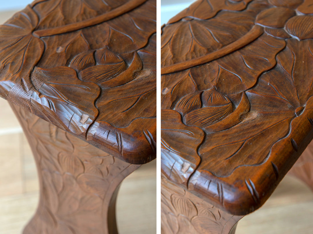 Antique Japanese Hand Carved Stool, Liberty & Co