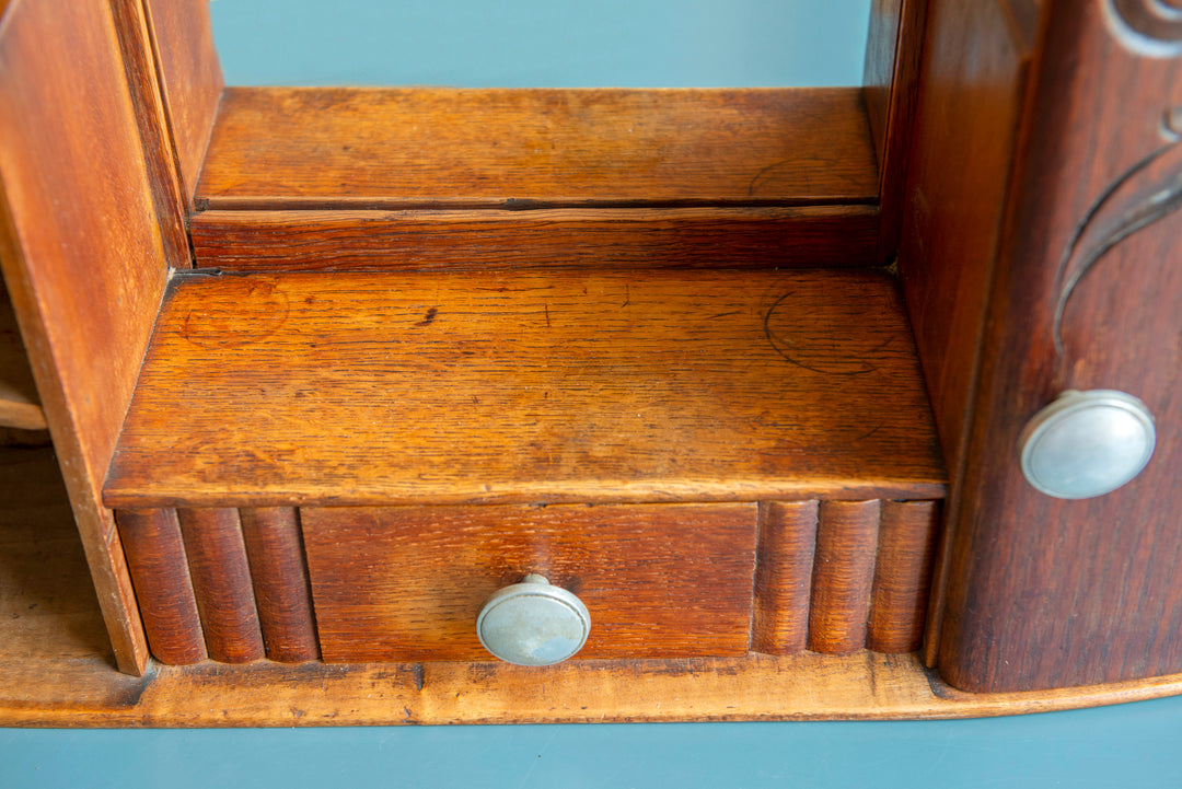 Art Deco Wooden Medicine Chest With Mirror, 1930s