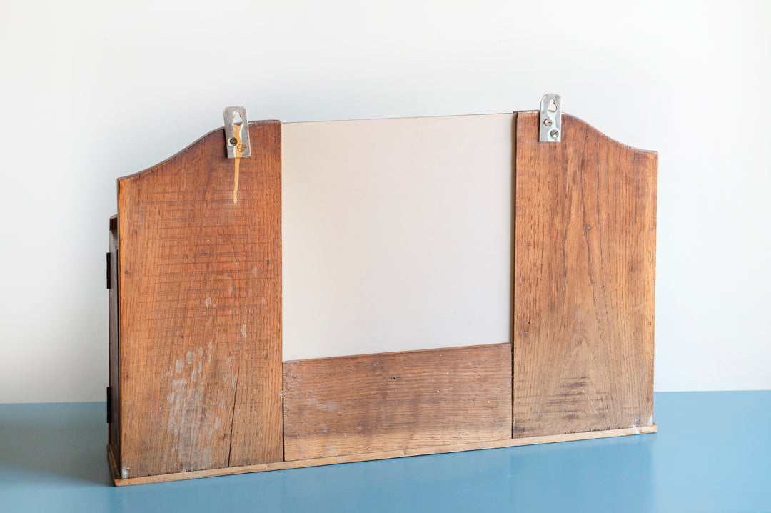 Art Deco Wooden Medicine Chest With Mirror, 1930s