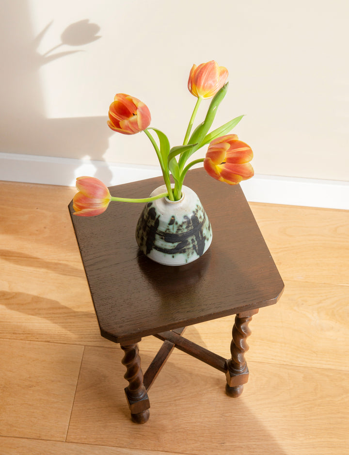 Antique Square Barley Twist Side Table