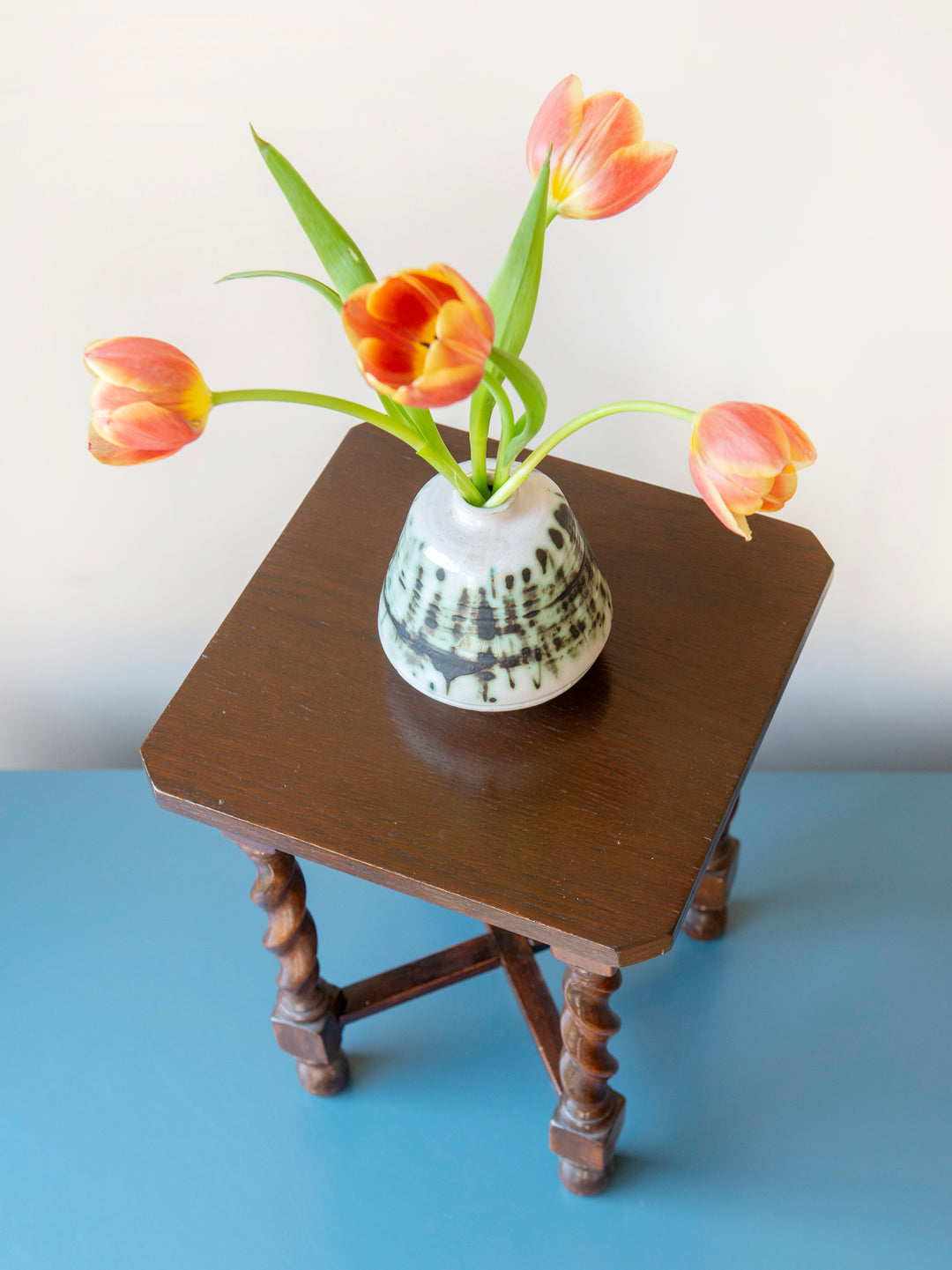 Antique Square Barley Twist Side Table