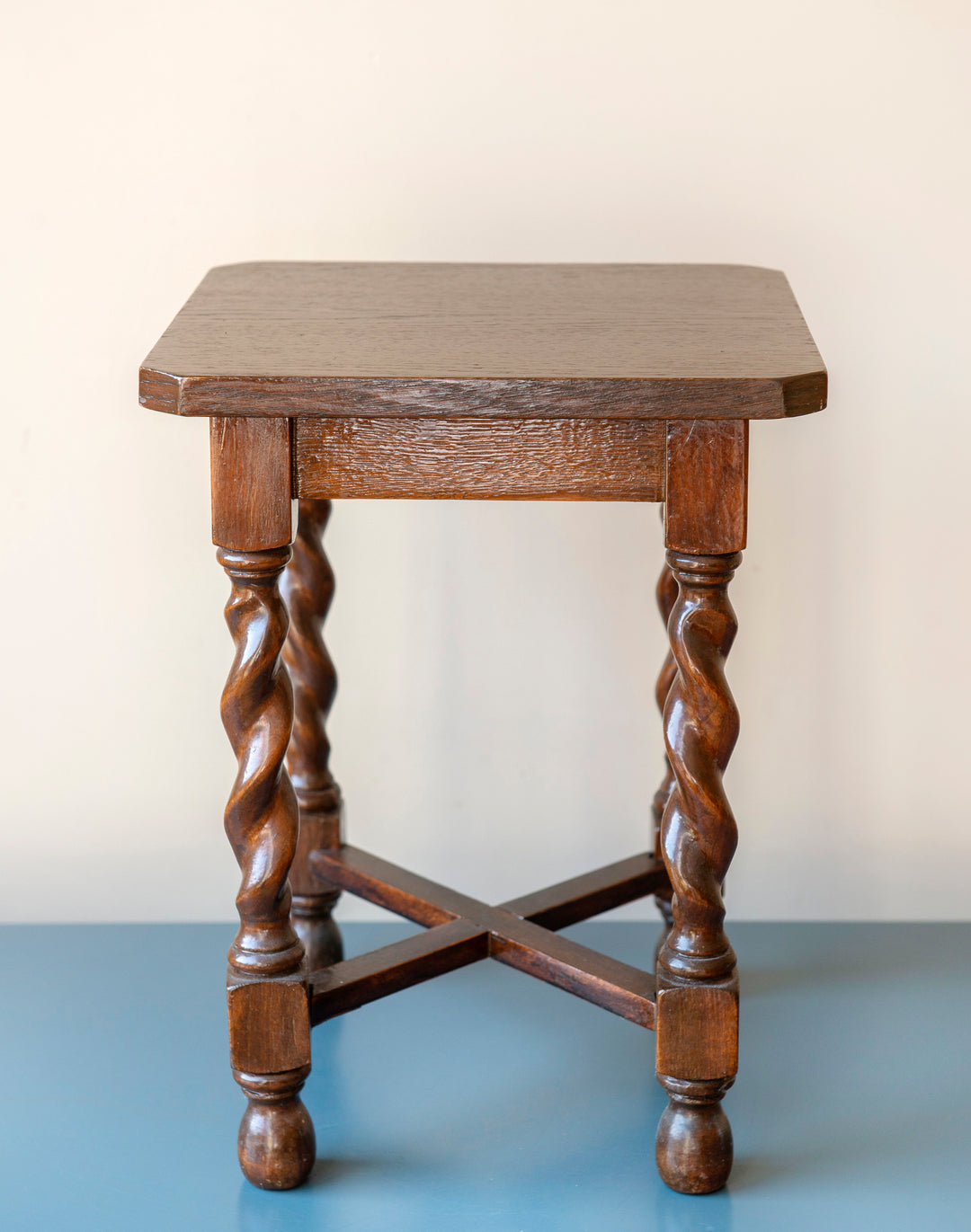 Antique Square Barley Twist Side Table