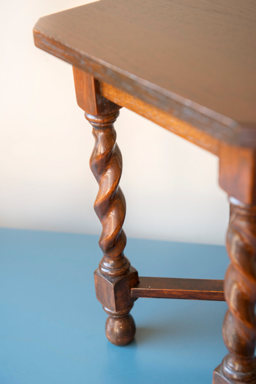 Antique Square Barley Twist Side Table