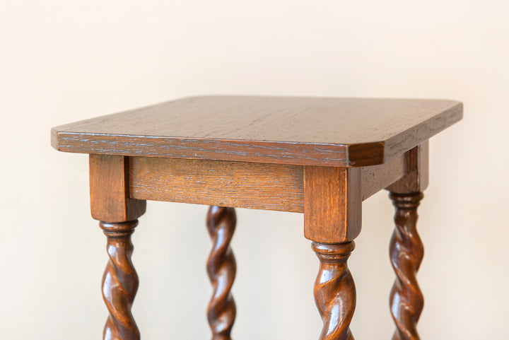 Antique Square Barley Twist Side Table