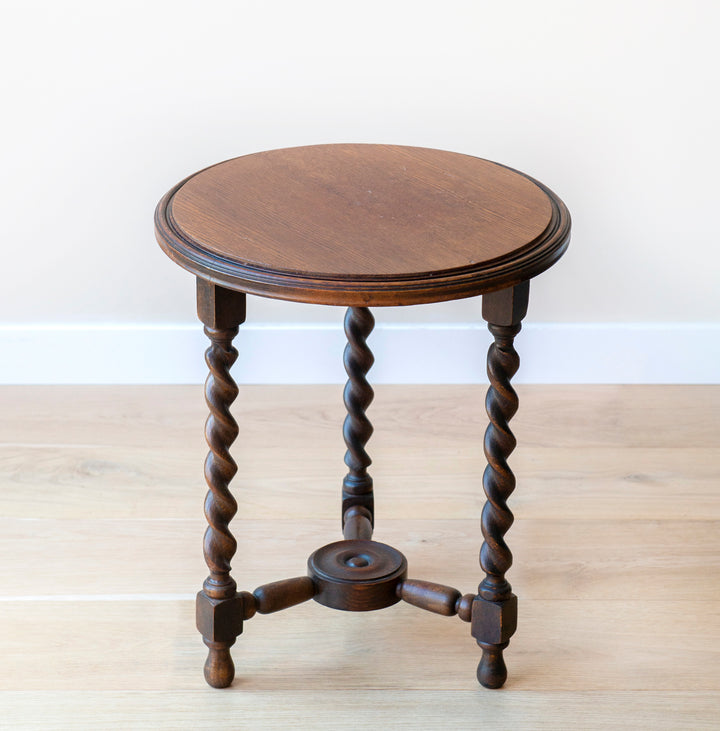 Round Barley Twist Side Table