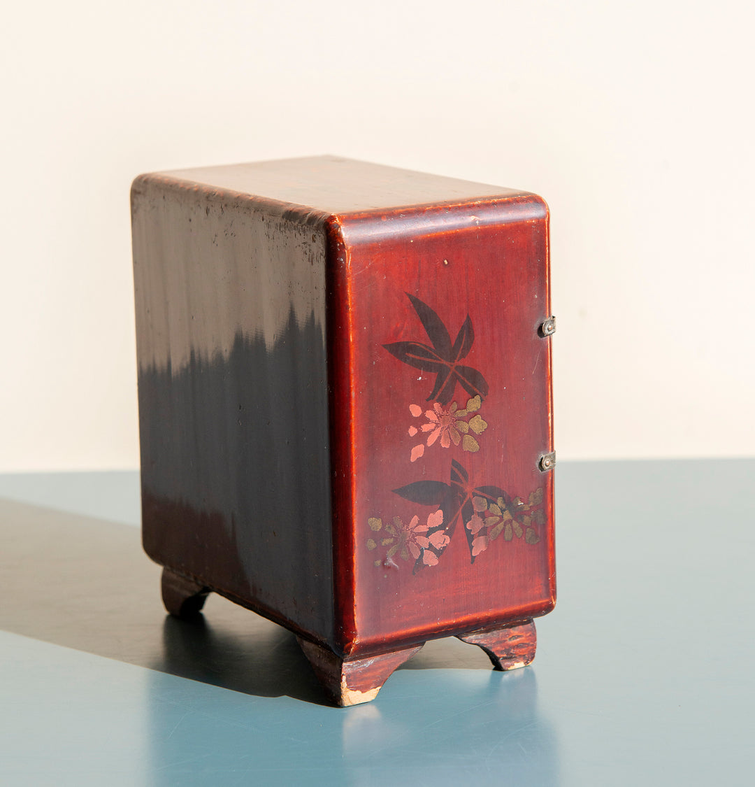 Small Japanese Red Lacquered Cabinet, Meji Period