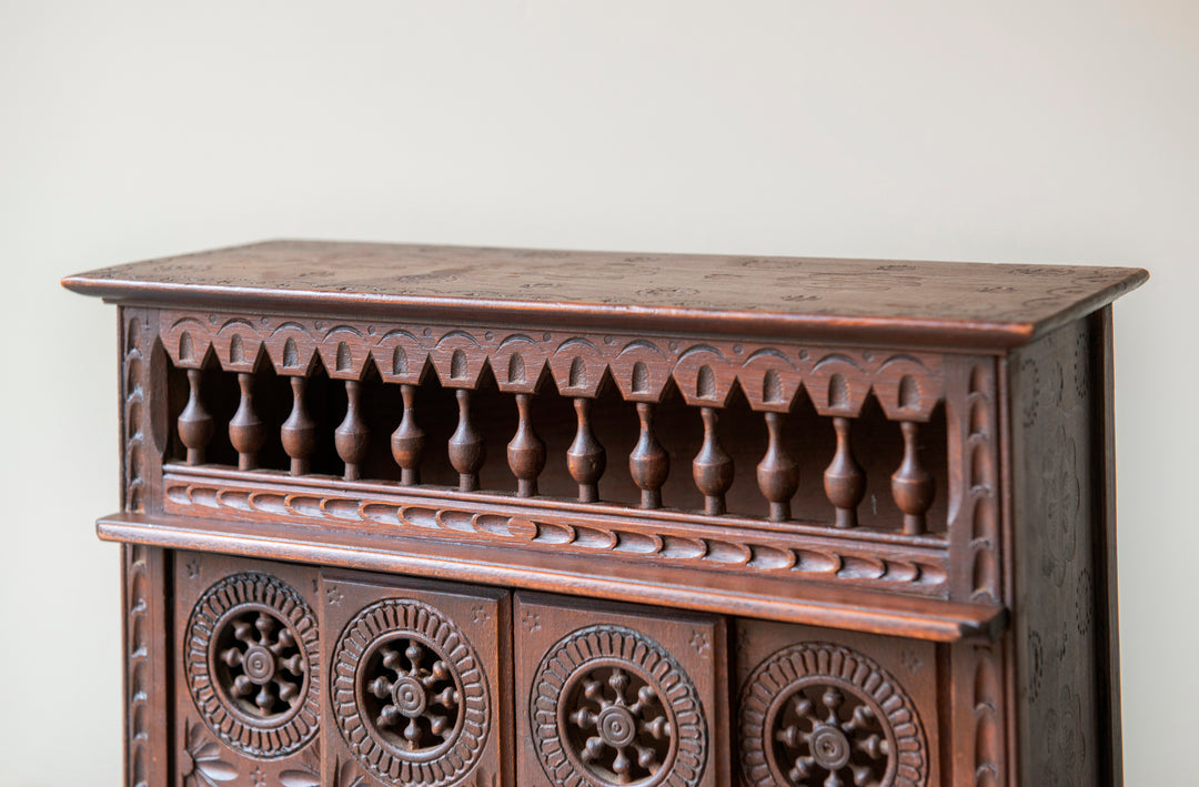 Antique French Breton Wooden Cabinet, 1930s