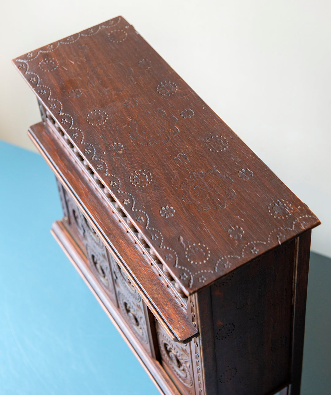 Antique French Breton Wooden Cabinet, 1930s