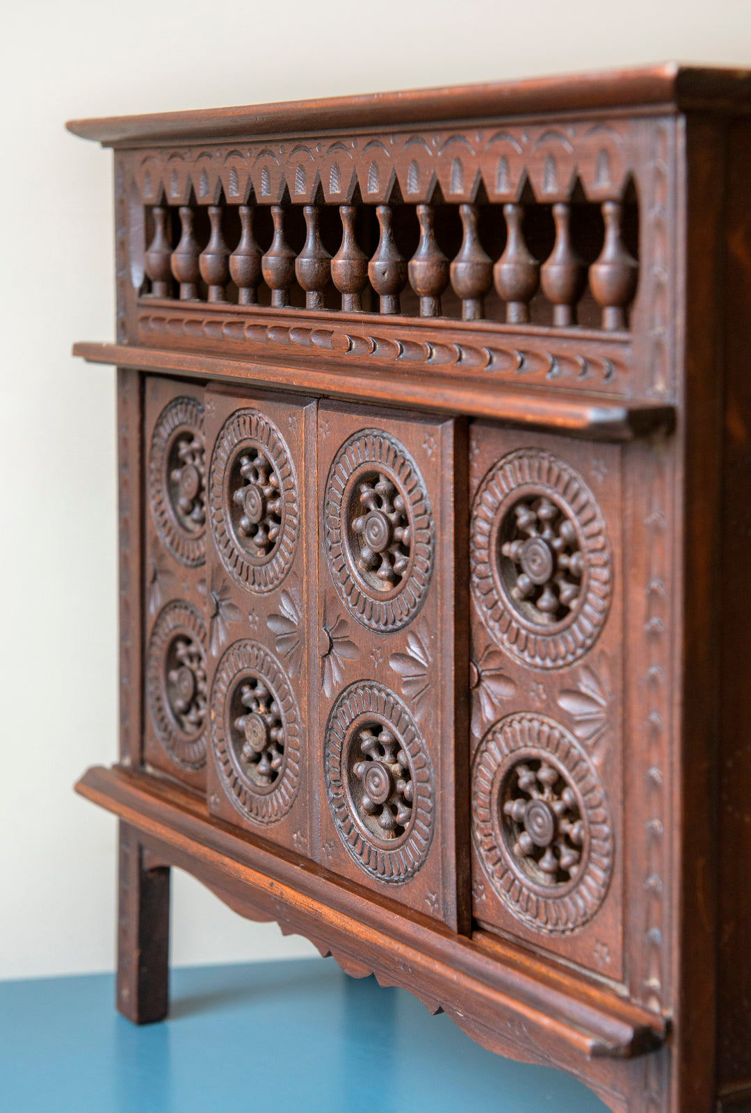 Antique French Breton Wooden Cabinet, 1930s