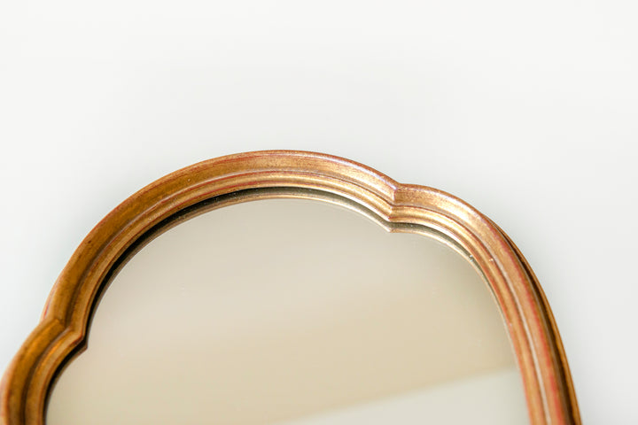 Small Gold Belgian Mirror, Scalloped Frame