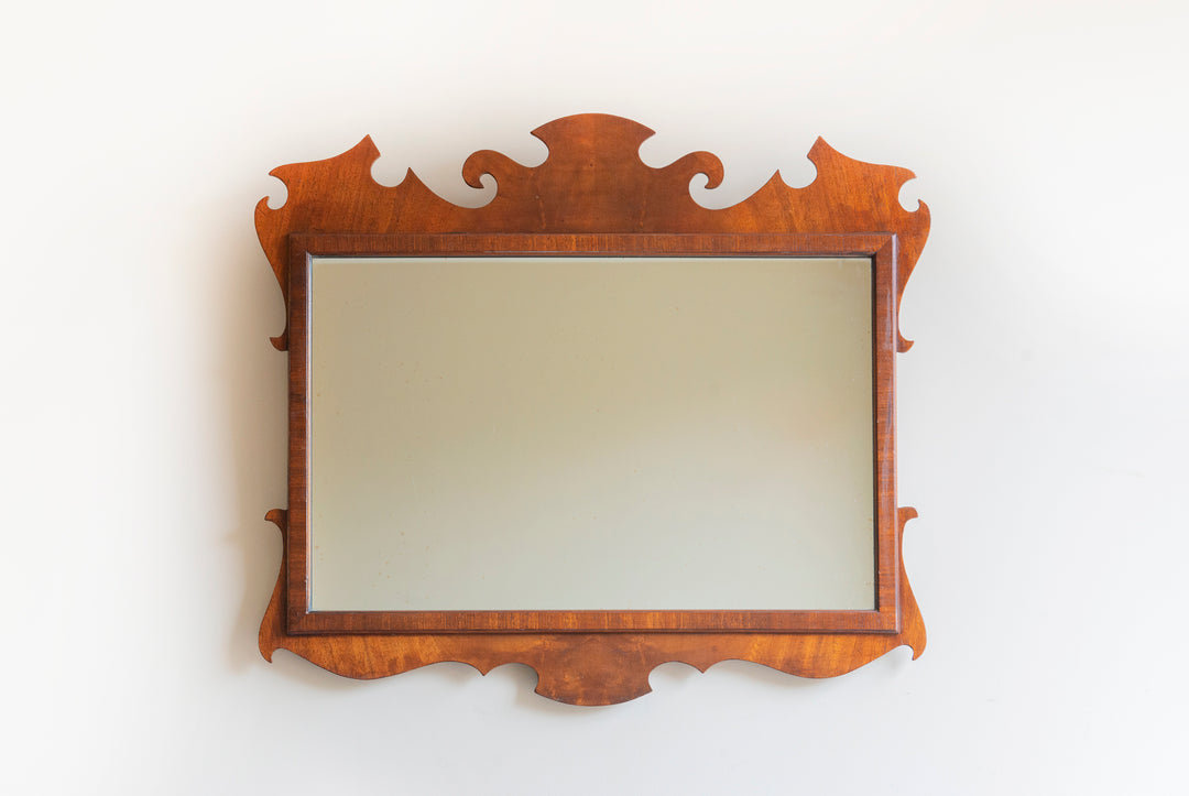 Antique Georgian Carved Mahogany Mirror, 19th Century